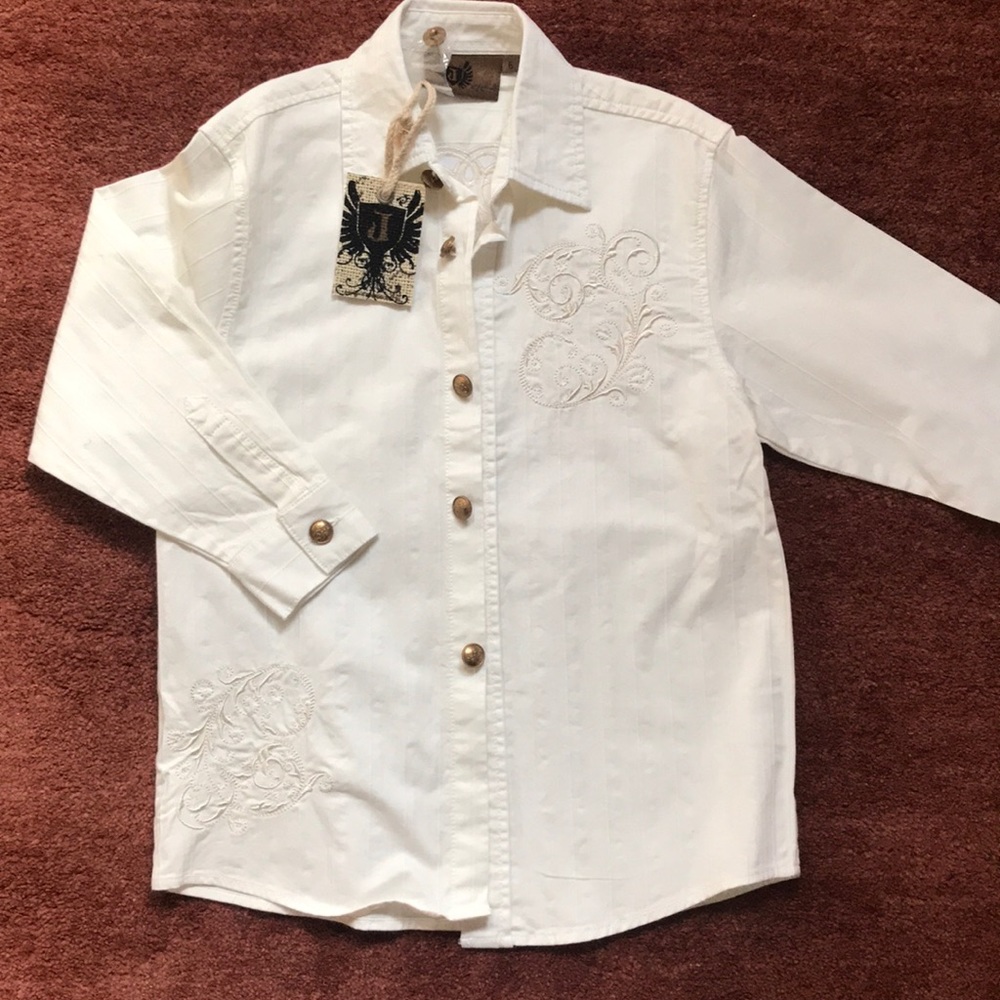 Cream trendy designer shirt for boys